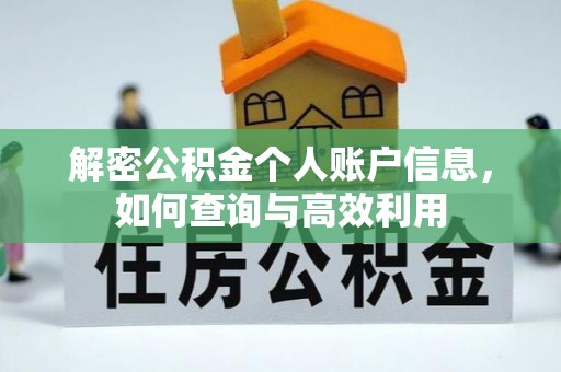 无棣解密公积金个人账户信息，如何查询与高效利用