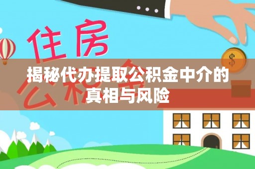 无棣揭秘代办提取公积金中介的真相与风险