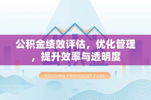 无棣公积金绩效评估，优化管理，提升效率与透明度