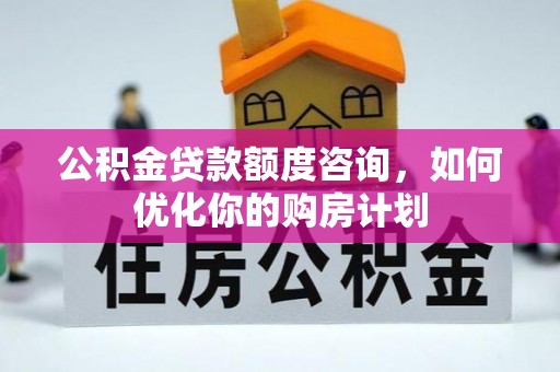 无棣公积金贷款额度咨询，如何优化你的购房计划