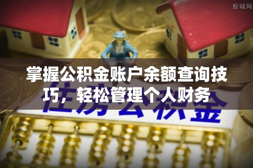 无棣掌握公积金账户余额查询技巧，轻松管理个人财务