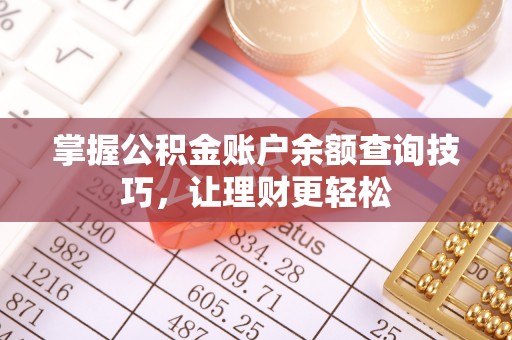 无棣掌握公积金账户余额查询技巧，让理财更轻松