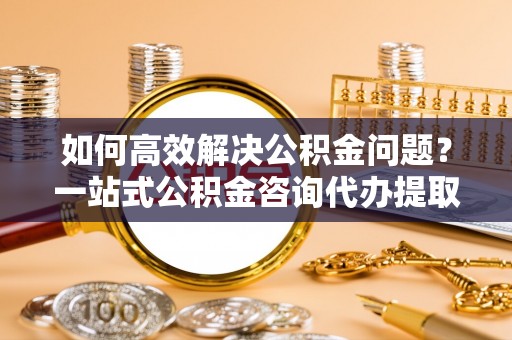无棣如何高效解决公积金问题？一站式公积金咨询代办提取服务全解析