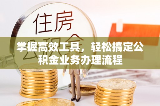 无棣掌握高效工具，轻松搞定公积金业务办理流程